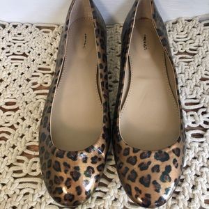 J. Crew Paten Leather Leopard Print Flats